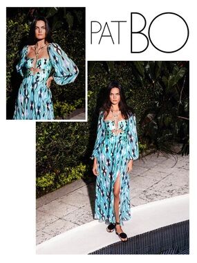PatBO Twist Lace-Up Maxi Dress